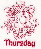 Thursday Birdhouse (Redwork)