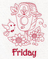 Friday Birdhouse (Redwork)