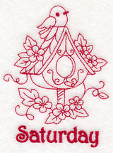 Saturday Birdhouse (Redwork)