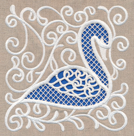 Swan Beauty Square (Cutwork)