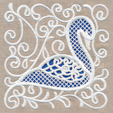 Swan Beauty Square (Cutwork)