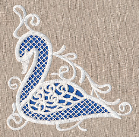 Swan Beauty Corner (Cutwork)