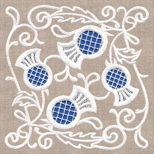 Thistle Beauty Square (Cutwork)