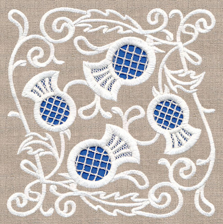 Thistle Beauty Square (Cutwork)