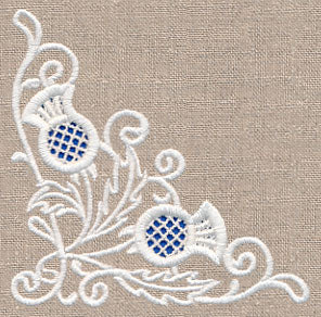 Thistle Beauty Corner (Cutwork)