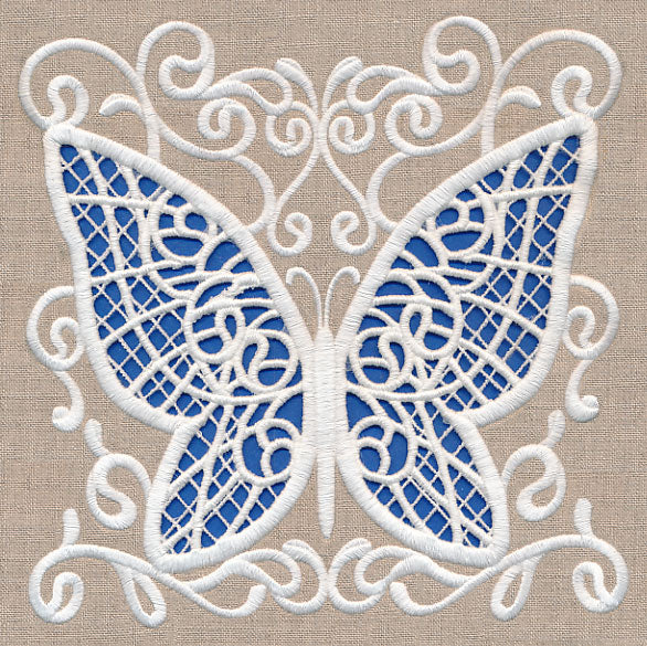Butterfly Wonder Square (Cutwork)