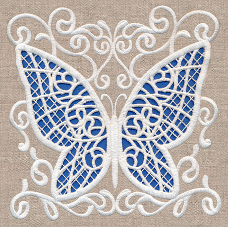 Butterfly Wonder Square (Cutwork)