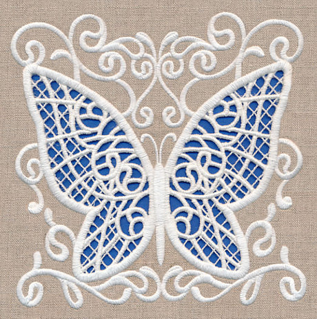 Butterfly Wonder Square (Cutwork)