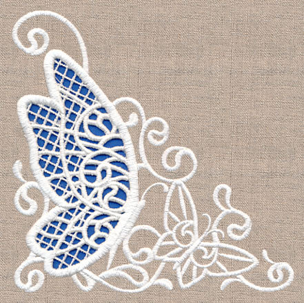 Butterfly Wonder Corner (Cutwork)