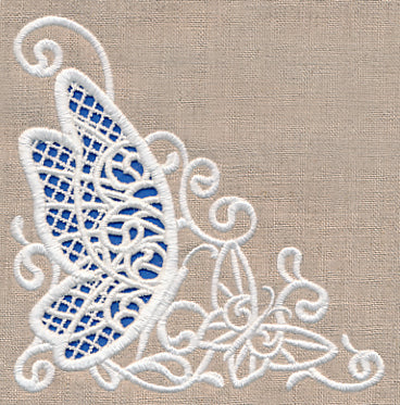 Butterfly Wonder Corner (Cutwork)