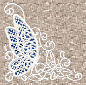 Butterfly Wonder Corner (Cutwork)