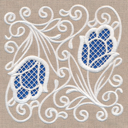 Tulip Beauty Square (Cutwork)