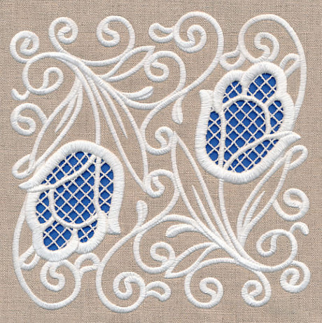 Tulip Beauty Square (Cutwork)