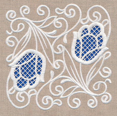 Tulip Beauty Square (Cutwork)