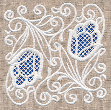 Tulip Beauty Square (Cutwork)