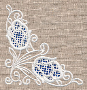 Tulip Beauty Corner (Cutwork)