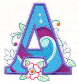 Vintage Flower Fade Letter A - 6 Inch