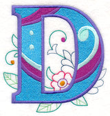 Vintage Flower Fade Letter D - 6 Inch