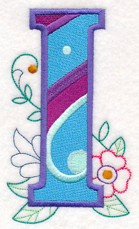 Vintage Flower Fade Letter I - 6 Inch