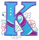 Vintage Flower Fade Letter K - 6 Inch