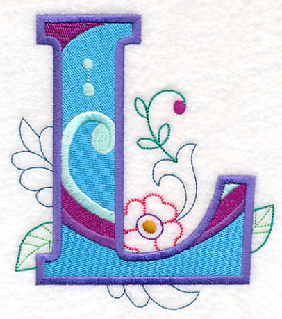Vintage Flower Fade Letter L - 6 Inch