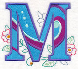 Vintage Flower Fade Letter M - 6 Inch
