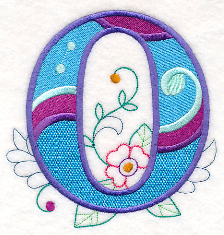 Vintage Flower Fade Letter O - 6 Inch