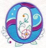 Vintage Flower Fade Letter O - 6 Inch