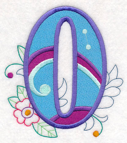 Vintage Flower Fade Number 0 - 6 Inch