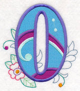 Vintage Flower Fade Number 0 - 6 Inch