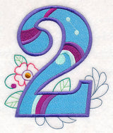 Vintage Flower Fade Number 2 - 6 Inch