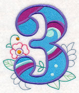 Vintage Flower Fade Number 3 - 6 Inch