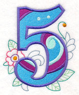 Vintage Flower Fade Number 5 - 6 Inch