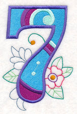 Vintage Flower Fade Number 7 - 6 Inch