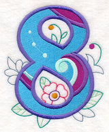 Vintage Flower Fade Number 8 - 6 Inch