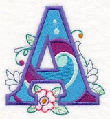 Vintage Flower Fade Letter A - 6 Inch