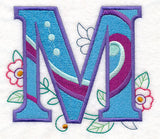 Vintage Flower Fade Letter M - 6 Inch