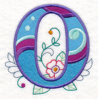 Vintage Flower Fade Letter O - 6 Inch