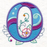 Vintage Flower Fade Letter O - 6 Inch