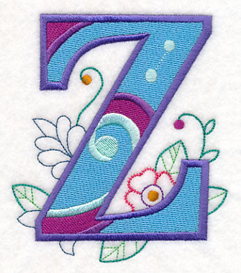 Vintage Flower Fade Letter Z - 6 Inch