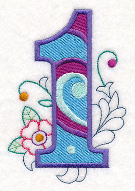 Vintage Flower Fade Number 1 - 6 Inch