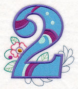 Vintage Flower Fade Number 2 - 6 Inch