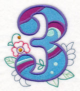 Vintage Flower Fade Number 3 - 6 Inch