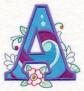 Vintage Flower Fade Letter A - 6 Inch