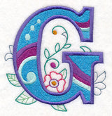 Vintage Flower Fade Letter G - 6 Inch