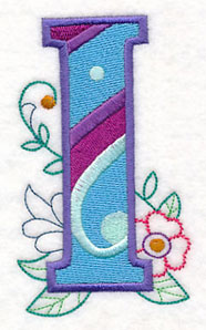 Vintage Flower Fade Letter I - 6 Inch