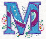 Vintage Flower Fade Letter M - 6 Inch