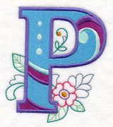 Vintage Flower Fade Letter P - 6 Inch