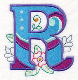 Vintage Flower Fade Letter R - 6 Inch