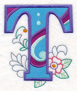 Vintage Flower Fade Letter T - 6 Inch